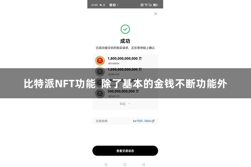 比特派NFT功能  除了基本的金钱不断功能外
