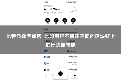 比特派数字加密 比如用户不错在不同的区块链上进行跨链转账