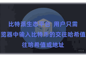 比特派生态平台  用户只需要在浏览器中输入比特币的交往哈希值或地址