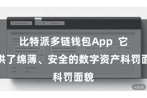比特派多链钱包App  它提供了绵薄、安全的数字资产科罚面貌